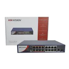 Switch cấp nguồn PoE 16 Port HIKVISION DS-3E0318P-E(B) 16 Port 10/100M, 2 Port Uplink 1000Mbps RJ45