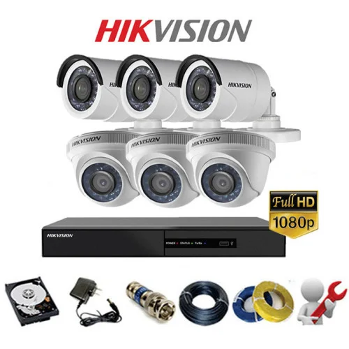 Trọn bộ 6 Camera Hikvision 2.0MP full 1080P