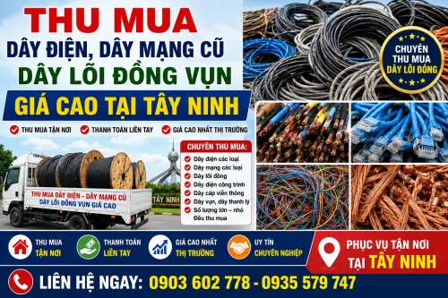 Thu Mua, Dây Điện, Dây Mạng Cũ, Dây Lõi Đồng Vụn Giá Cao Tại Tây Ninh ​